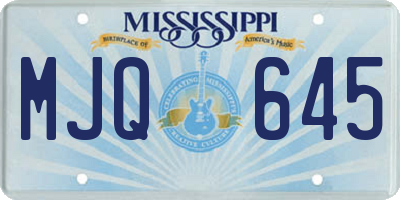 MS license plate MJQ645