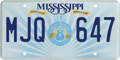 MS license plate MJQ647