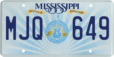 MS license plate MJQ649
