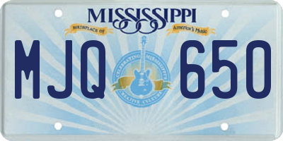 MS license plate MJQ650