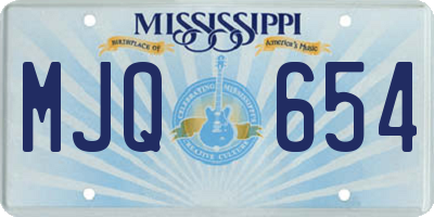 MS license plate MJQ654