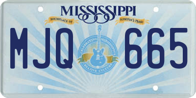 MS license plate MJQ665