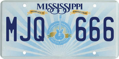 MS license plate MJQ666