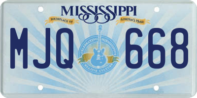 MS license plate MJQ668
