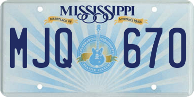 MS license plate MJQ670