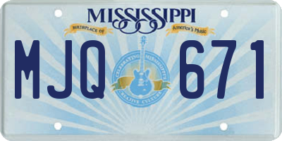 MS license plate MJQ671