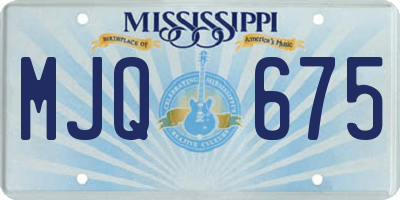 MS license plate MJQ675