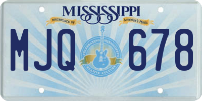 MS license plate MJQ678