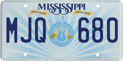 MS license plate MJQ680