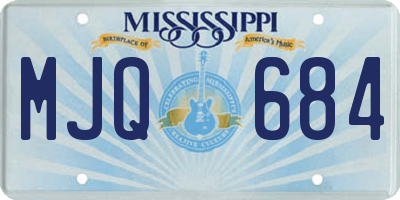MS license plate MJQ684
