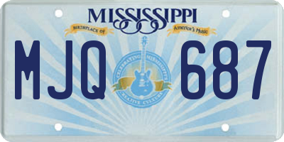 MS license plate MJQ687