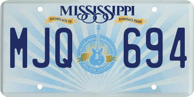 MS license plate MJQ694