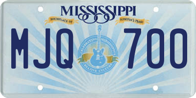 MS license plate MJQ700