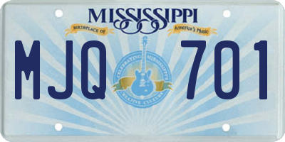 MS license plate MJQ701