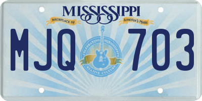 MS license plate MJQ703