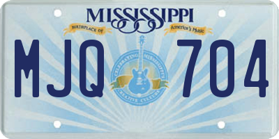 MS license plate MJQ704