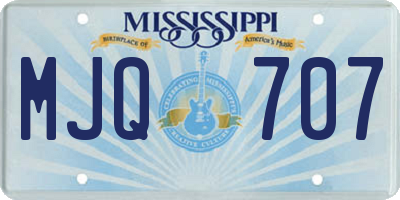 MS license plate MJQ707