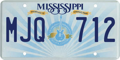 MS license plate MJQ712