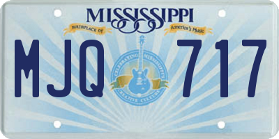 MS license plate MJQ717