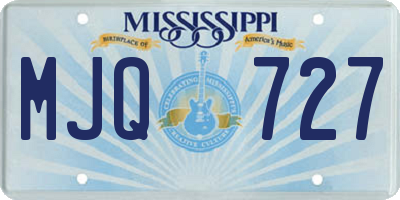 MS license plate MJQ727