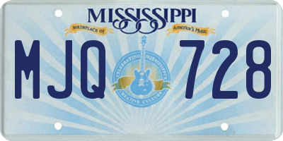 MS license plate MJQ728