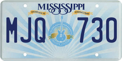 MS license plate MJQ730