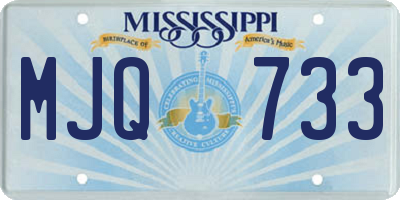 MS license plate MJQ733