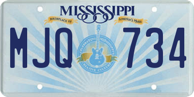 MS license plate MJQ734