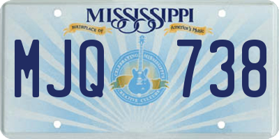 MS license plate MJQ738