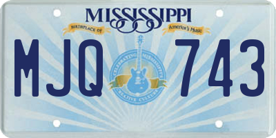 MS license plate MJQ743