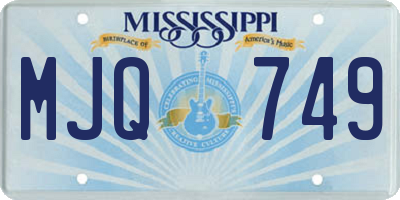 MS license plate MJQ749