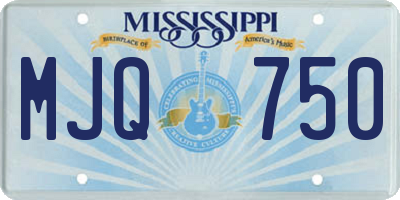 MS license plate MJQ750