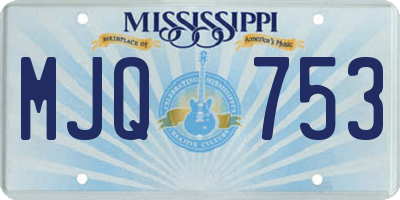 MS license plate MJQ753