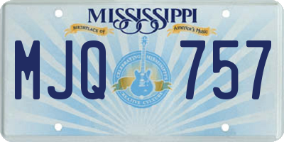 MS license plate MJQ757