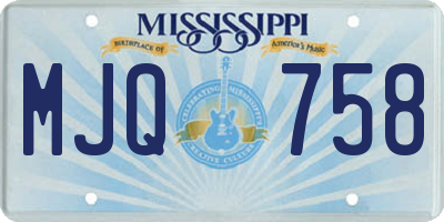 MS license plate MJQ758