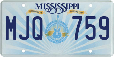 MS license plate MJQ759