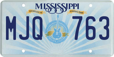 MS license plate MJQ763