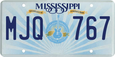 MS license plate MJQ767