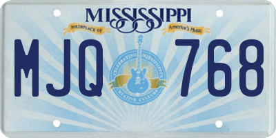 MS license plate MJQ768