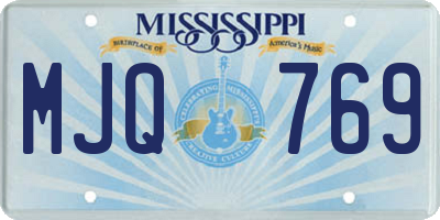 MS license plate MJQ769