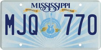 MS license plate MJQ770