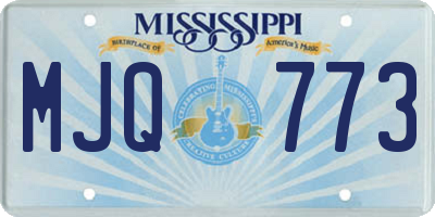 MS license plate MJQ773