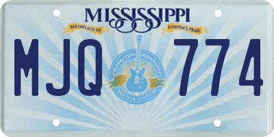 MS license plate MJQ774