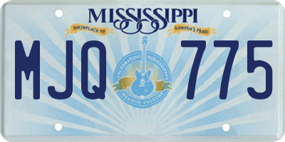 MS license plate MJQ775