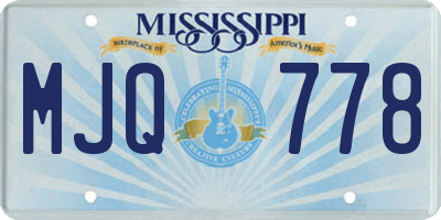MS license plate MJQ778
