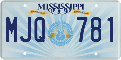 MS license plate MJQ781