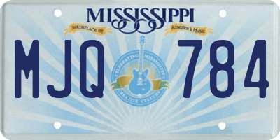 MS license plate MJQ784