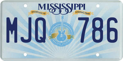 MS license plate MJQ786