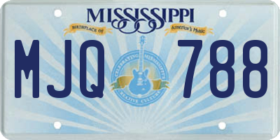 MS license plate MJQ788