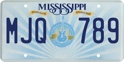 MS license plate MJQ789